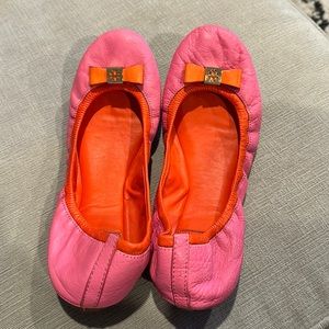 Tory Burch Ballet Flat Pink/Orange. 8.5